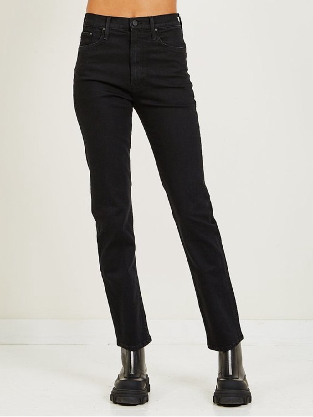 MOTHER High Waisted Rider Ankle Sz.28 Straight Leg — Black